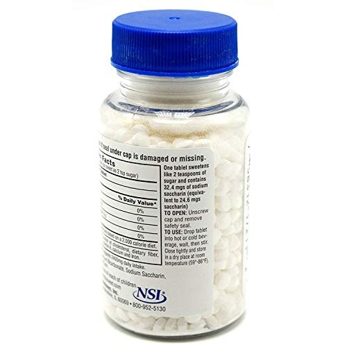 Necta Sweet Saccharin Tablets, 1/2 Grain, 1000 Tablet Bottle Pa