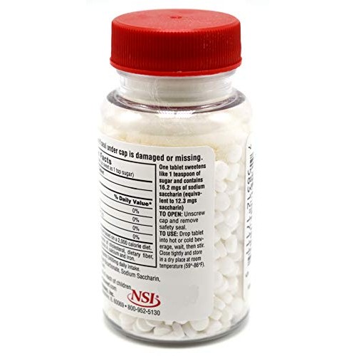 Necta Sweet Saccharin Tablets, 1/4 Grain, 1000 Tablet Bottle Pa