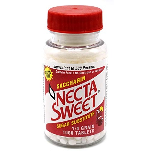 Necta Sweet Saccharin Tablets, 1/4 Grain, 1000 Tablet Bottle Pa