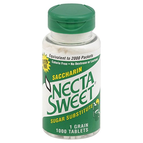 Necta Sweet Saccharin Tablets, 1 Grain, 1000 Tablet Bottle Pack