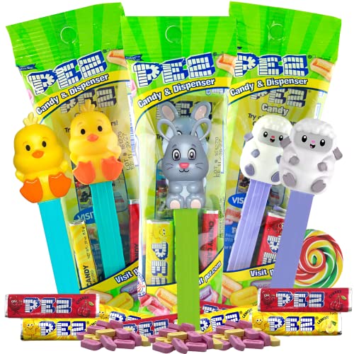 2023 PEZ Dispensers with Assorted Flavors Refill Rolls, Easter B...