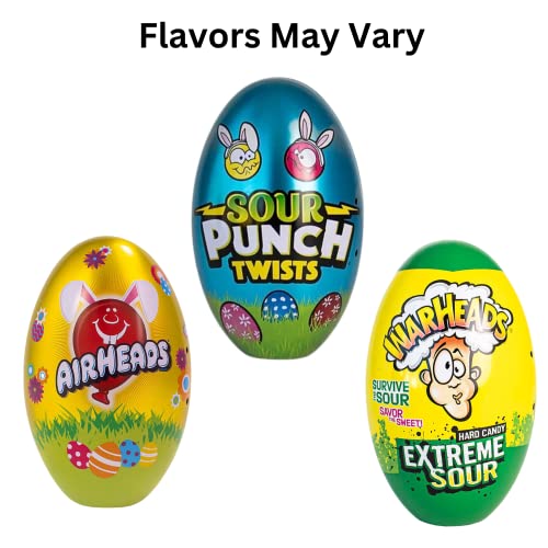 Candy Filled Tin Easter Eggs, Warheads, Airheads, and Sour Punch...