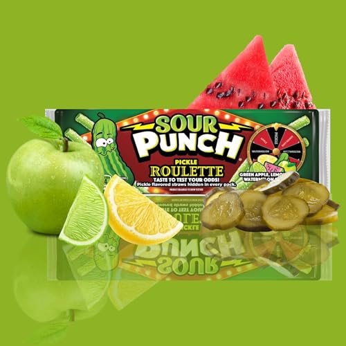 Sour Punch Straws Pickle Roulette, Candy Game for Holiday Partie...