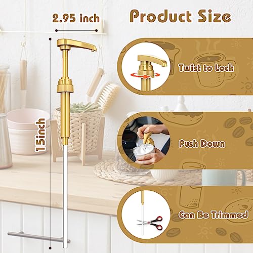 Neosoge Coffee Syrup Pump Dispenser, 4 Packs of Syrup Pump for 7...