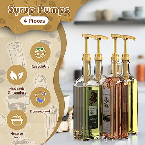 Neosoge Coffee Syrup Pump Dispenser, 4 Packs of Syrup Pump for 7...