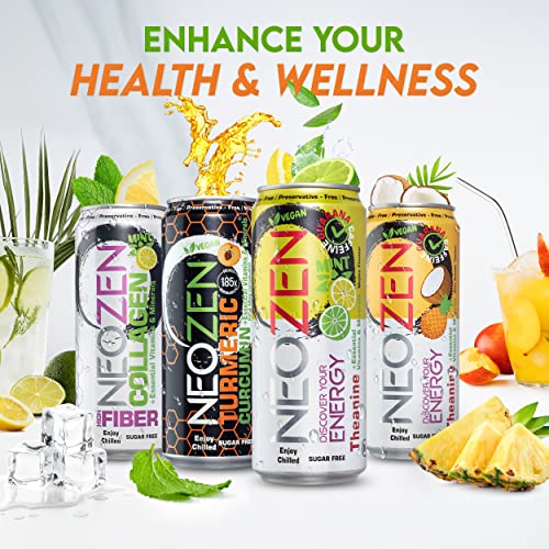 NEOZEN Energy Drink, Pina Colada Flavor - Sugar Free, 132 mg Nat...