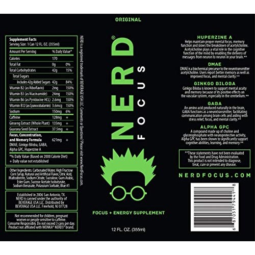 Nerd Focus Original | Nootropics And Adaptogens | Vitamin B2, B3