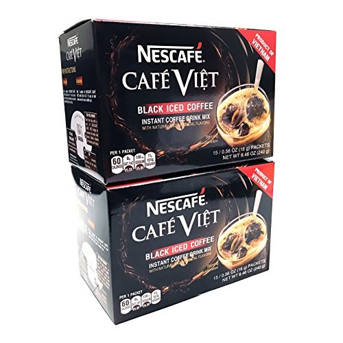 Nescafe Cafe Viet Black Iced Coffee Instant Coffee 15 Packets X ...
