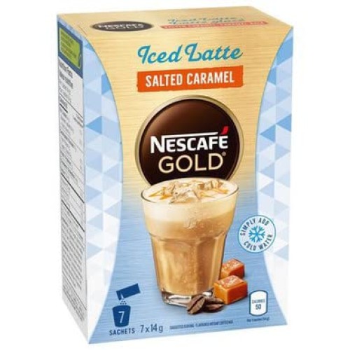 Nescafe Iced Latte, Salted Caramel, Instant Coffee Sachets, 7ct ... Nescafe Iced Latte, Salted Caramel, Instant Coffee Sachets, 7ct ...