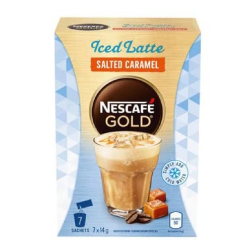 Nescafe Iced Latte, Salted Caramel, Instant Coffee Sachets, 7ct ... Nescafe Iced Latte, Salted Caramel, Instant Coffee Sachets, 7ct ...