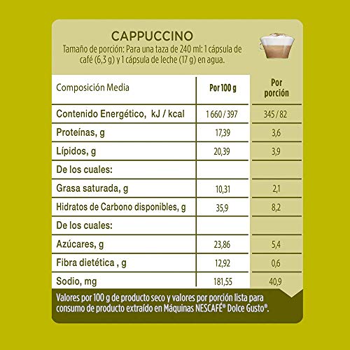 Nescafé Dolce Gusto Coffee Capsules Cappuccino, 16 Count Pack