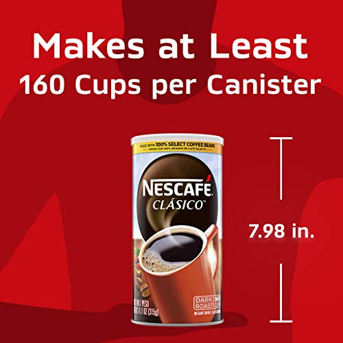 Nescafe Clasico, Dark Roast Instant Coffee, 11.1 Oz. Resealable