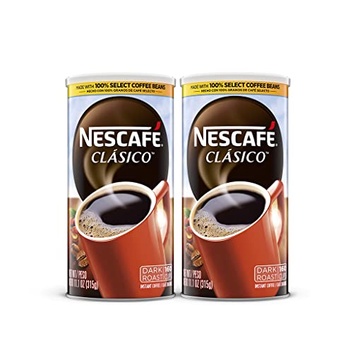 Nescafe Clasico, Dark Roast Instant Coffee, 11.1 Oz. Resealable