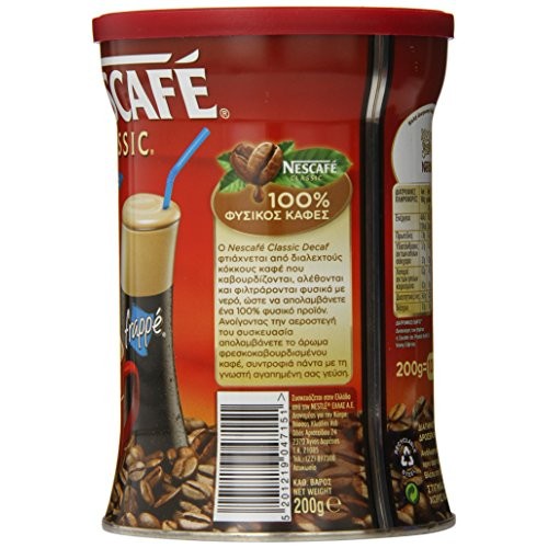 Nescafe Classic Instant Greek Coffee Decaf, 7 Ounce Can