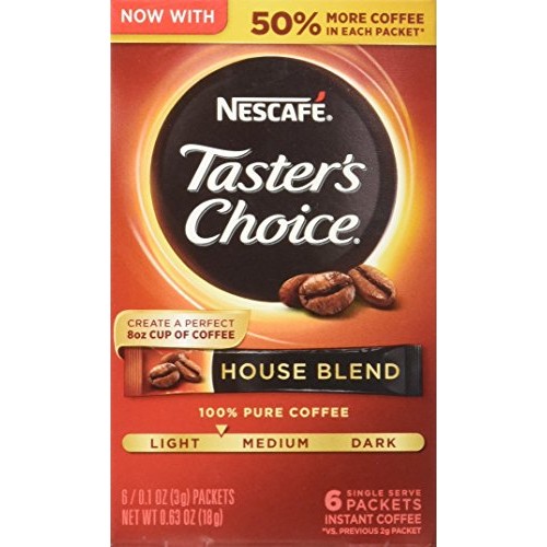 Nescafe Tasters Choice 6 Piece House Blend Instant Coffee Singl