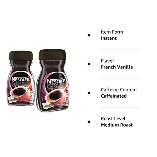 Nescafé Rich Instant Coffee, 100G Jar | 2- Pack French Vanilla