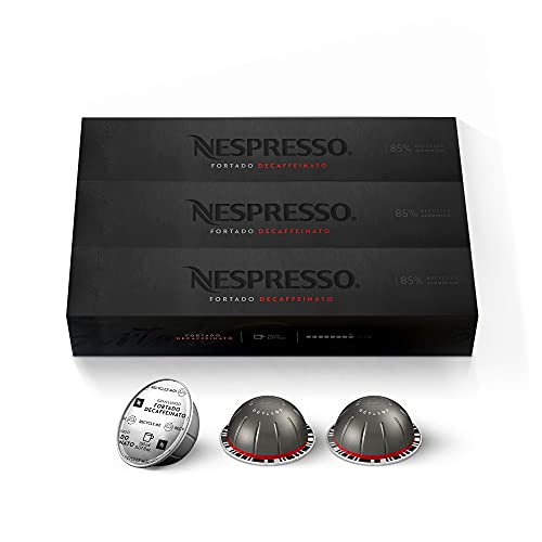 Nespresso Vertuo Fortado Decaffeinato, Gran Lungo, 30 Count Coff Nespresso Vertuo Fortado Decaffeinato, Gran Lungo, 30 Count Coff