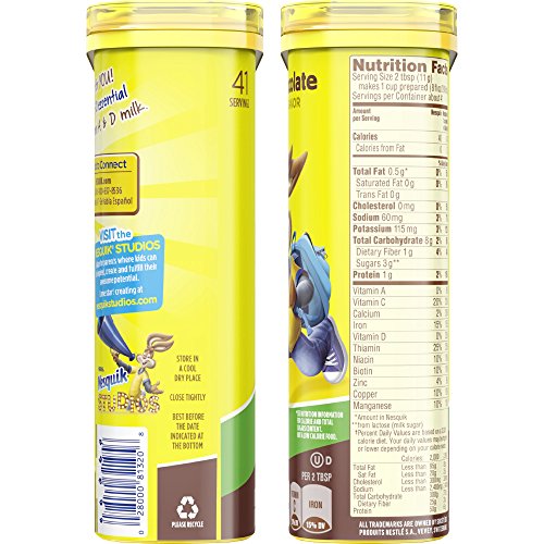 Nesquik Chocolate Powder, No Sugar Added, 16-Ounce Unit Pack Of 6