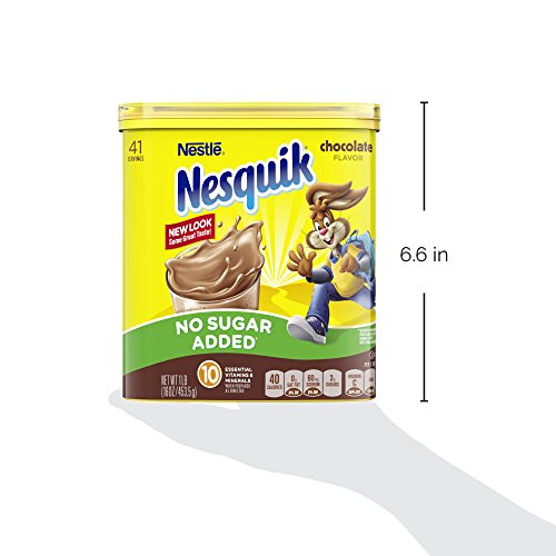 Nesquik Chocolate Powder, No Sugar Added, 16-Ounce Unit Pack Of 6