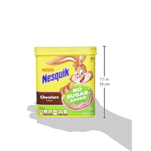 Nesquik Chocolate Powder, No Sugar Added, 16-Ounce Unit Pack Of 6