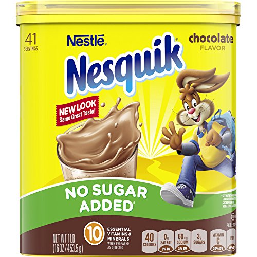 Nesquik Chocolate Powder, No Sugar Added, 16-Ounce Unit Pack Of 6
