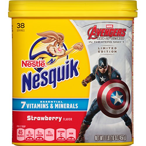 Nesquick Flavored Powder - Strawberry, 16 Ounce