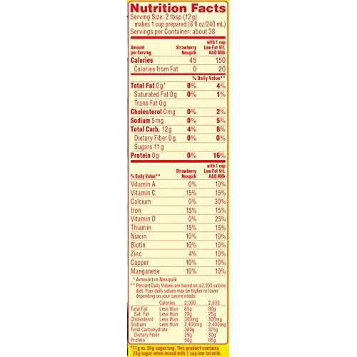 Nesquick Flavored Powder - Strawberry, 16 Ounce