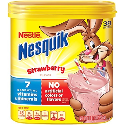 Nesquick Flavored Powder - Strawberry, 16 Ounce