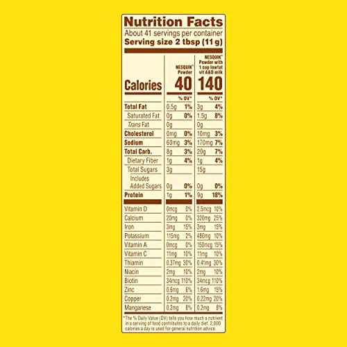 Nesquik No Sugar Added Chocolate Cocoa Powder, 16 Oz. Tub | Choc