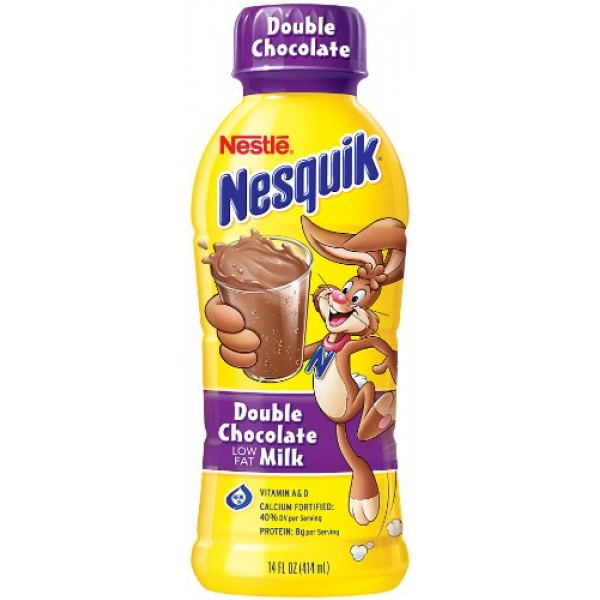 Nestle Nesquik Flavored Milk, Double Chocolate 1%, 14-Ounce Bo...