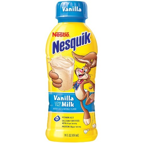 Nestle Nesquik Flavored Milk, Vanilla 1 %, 16-Ounce Bottles P