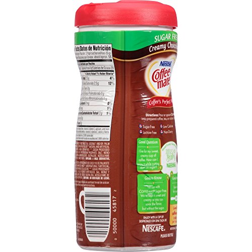 Coffee-Mate Creamy Chocolate Sugar Free Powder Coffee Creamer 10