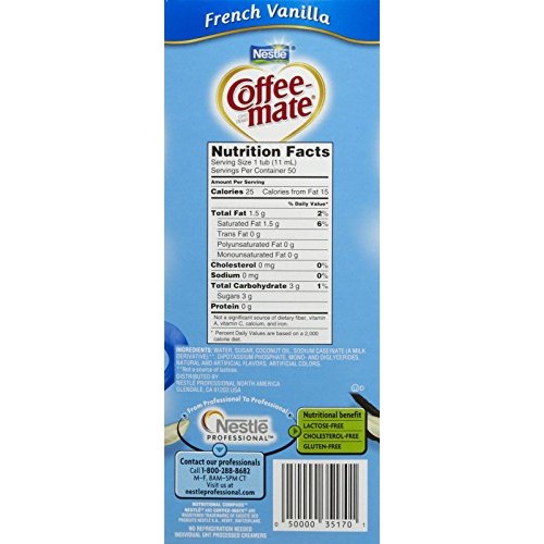 Coffee-Mate Liquid Creamer Singles - French Vanilla - 50 Ct - 2 Pk