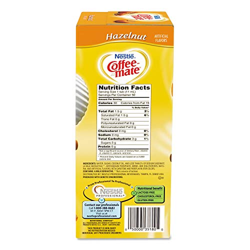 Coffee-Mate Liquid Creamer Singles - Hazelnut - 50 Ct