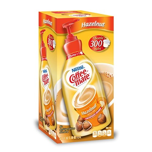 Nestle Coffee-Mate Coffee Creamer, Hazelnut, Liquid Pump Bottle,