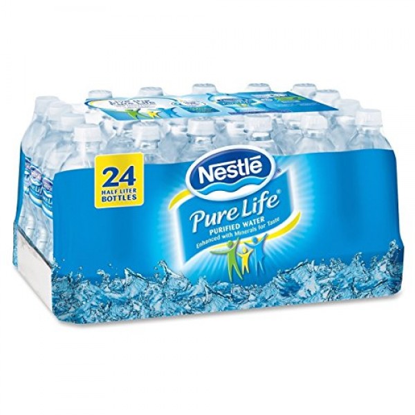 Nestlé Pure Life Bottled Purified Water, 16.9 oz. Bottles, 24/Case