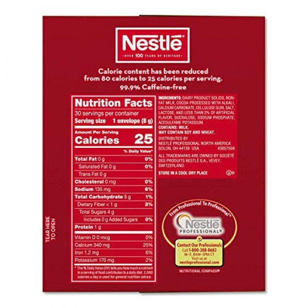 Nes61411 - Nestle No-Sugar-Added Hot Cocoa Mix Envelopes 30 Pack