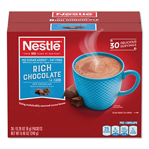 Nes61411 - Nestle No-Sugar-Added Hot Cocoa Mix Envelopes 30 Pack