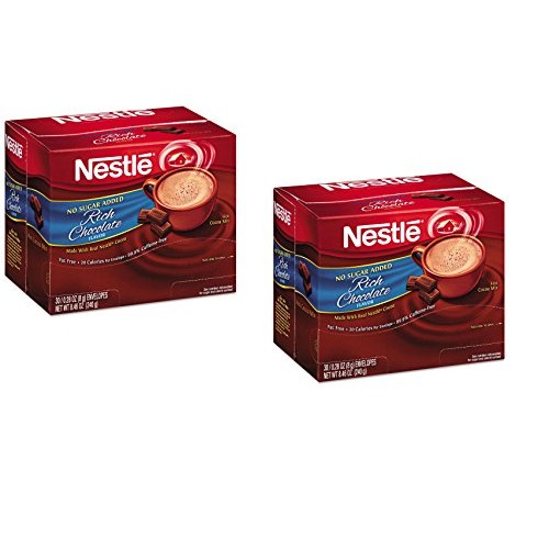 Nestle Cocoa Mix No Sugar Added 60 Count .28 Oz Packets 2 - 30