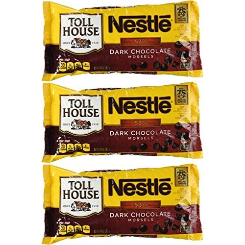 Nestle Toll House, Dark Chocolate Morsels, 10 Oz Pack of 3