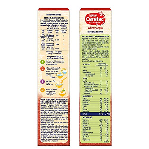 Nestlé Cerelac Infant Cereal Stage-1 6 Months-24 Months Wheat