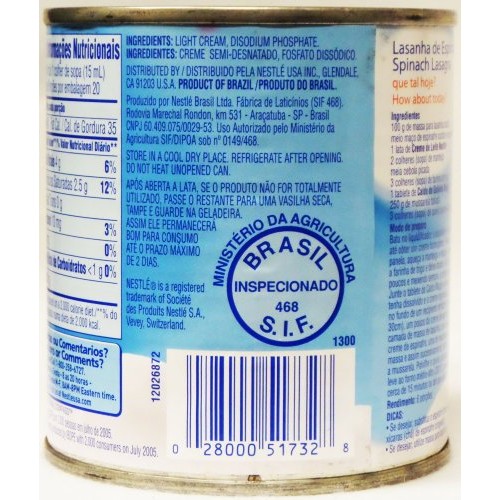 Nestlé Creme De Leite 300Ml | Table Cream 10.1 Fl.Oz. Pack Of 04