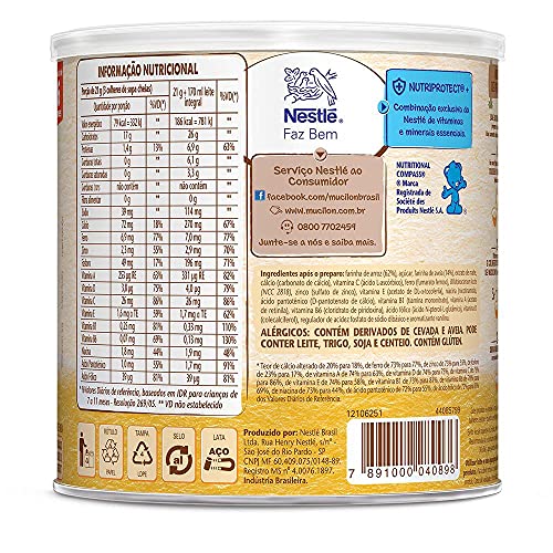 Nestlé Mucilon Arroz E Aveia 400G
