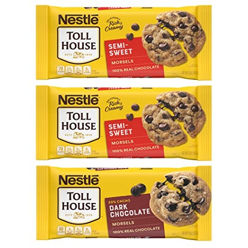 Nestlé Toll House Chocolate Chips, Pack of 3 – Includes Two, 12 ...