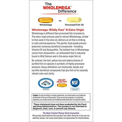 New Chapter Wholemega Fish Oil Supplement - Wild Alaskan Salmon