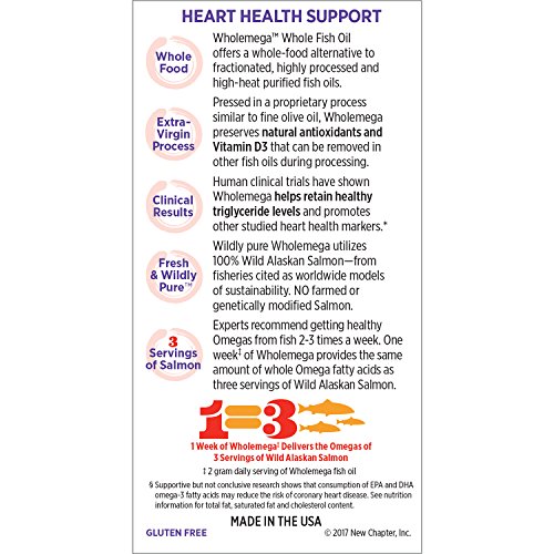 New Chapter Wholemega Fish Oil Supplement - Wild Alaskan Salmon