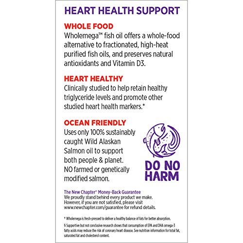 New Chapter Wholemega Fish Oil Supplement - Wild Alaskan Salmon