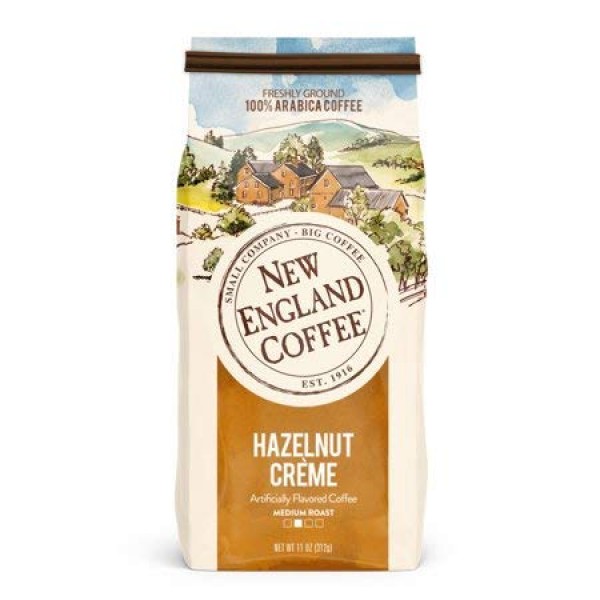 New England Coffee Hazelnut Creme, Ground, 11 Oz Pack of 3