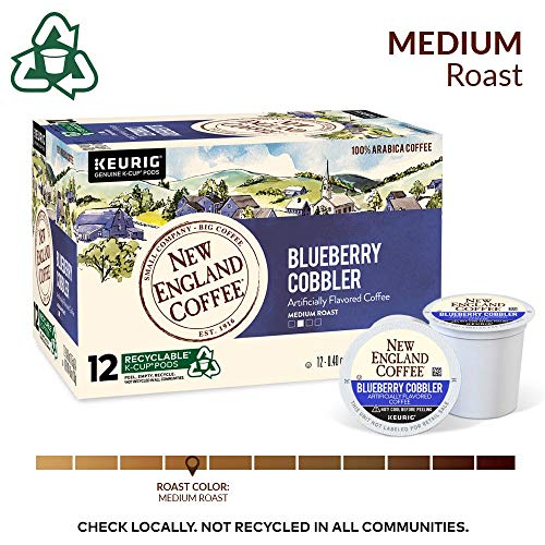 New England Coffee Blueberry Cobbler Medium Roast K-Cup Pods 12