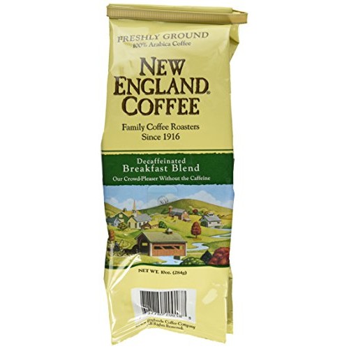 New England Coffee Breakfast Blend Decaf, Ground, 10-Ounce Bags